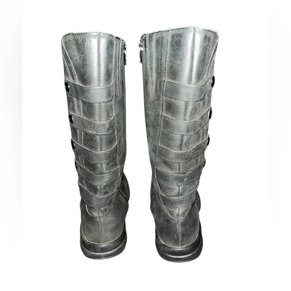 MERRELL Tetra Launch WP Leather Side Zip Boots Moto Black Mid Calf Size 6 - Picture 4 of 7